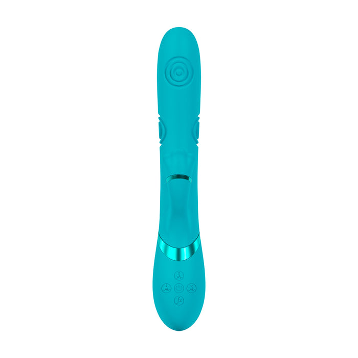 VIVE Fiore Rechargeable G-Spot Air Wave and Tapping Flared Clit Stimulator Blue