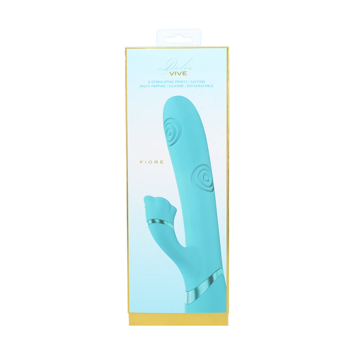 VIVE Fiore Rechargeable G-Spot Air Wave and Tapping Flared Clit Stimulator Blue