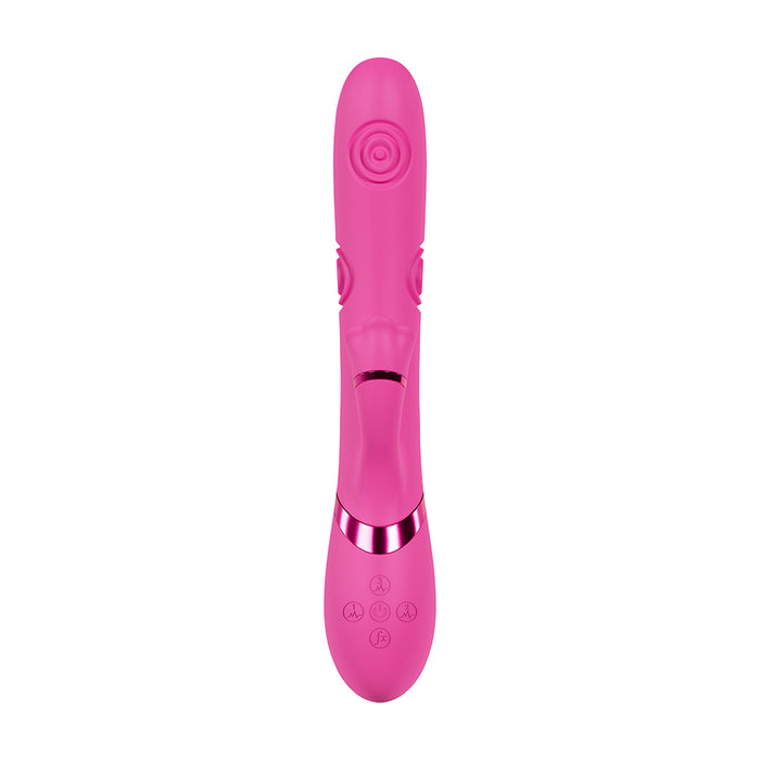 VIVE Fiore Rechargeable G-Spot Air Wave and Tapping Flared Clit Stimulator Pink