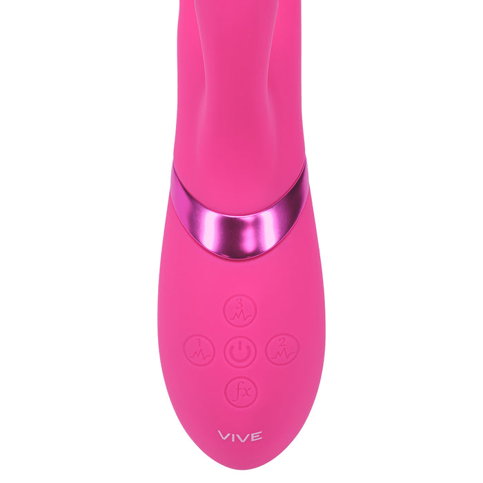 VIVE Fiore Rechargeable G-Spot Air Wave and Tapping Flared Clit Stimulator Pink