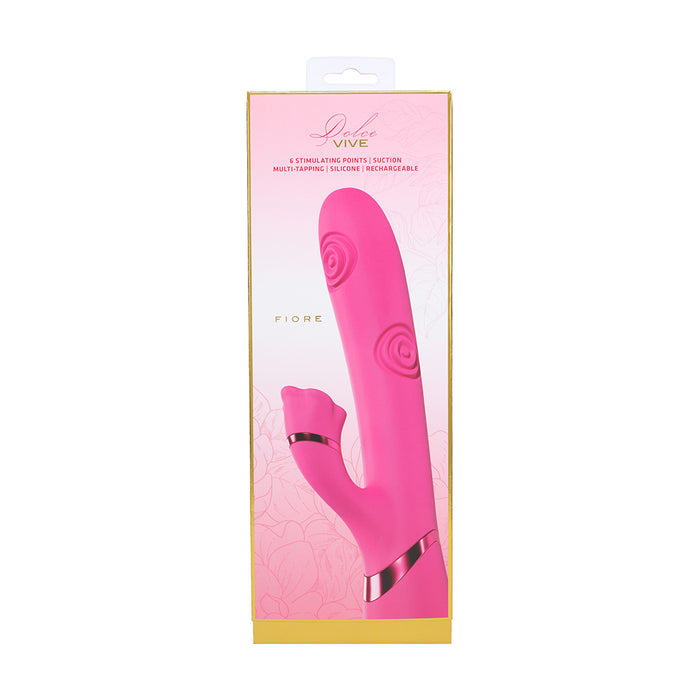 VIVE Fiore Rechargeable G-Spot Air Wave and Tapping Flared Clit Stimulator Pink