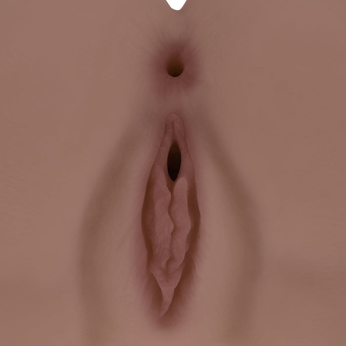 Xkin Bodyforms Kaya Bloom Dual Entry Vibrating Masturbator Brown