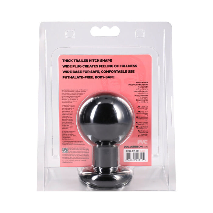 The Classic Round Butt Plug Black Large