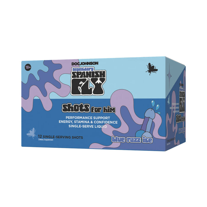 Spanish Fly Shot For Him 2 oz. Blue Razz Ice 12-Pack Display