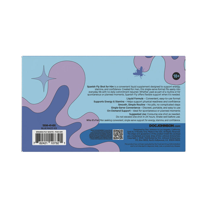 Spanish Fly Shot For Him 2 oz. Blue Razz Ice 12-Pack Display