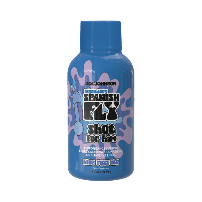 Spanish Fly Shot For Him 2 oz. Blue Razz Ice 12-Pack Display