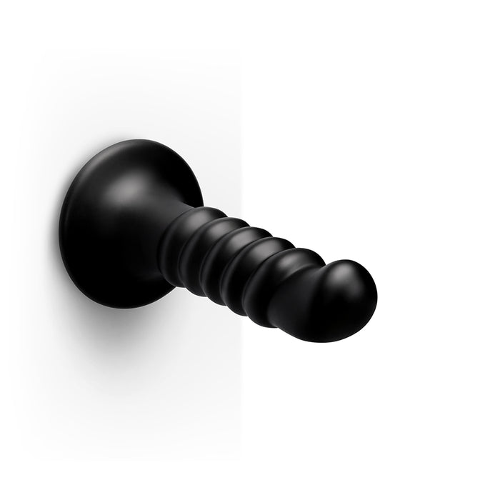 b-Vibe Krush 9.5 in. Curved & Ribbed Dildo with Suction Cup