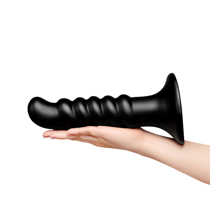 b-Vibe Krush 9.5 in. Curved & Ribbed Dildo with Suction Cup