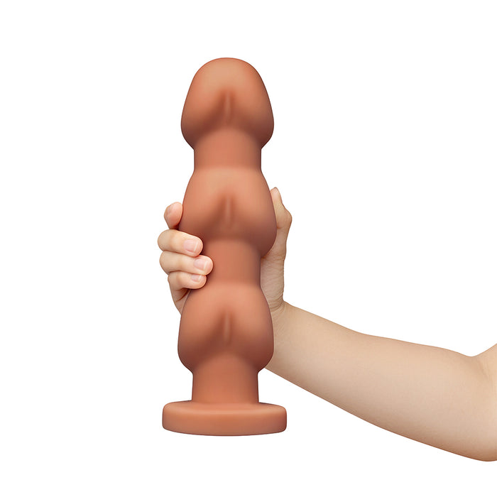 b-Vibe Headz 10.5 in. Multi-Bulb Dildo with Flared Base