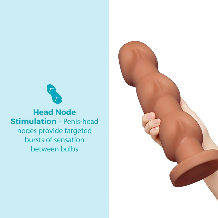 b-Vibe Headz 10.5 in. Multi-Bulb Dildo with Flared Base