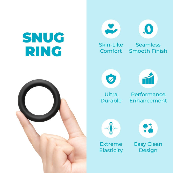 b-Vibe Snug Ring 40mm Snug Fit Silicone C-Ring Black