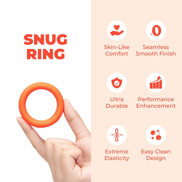 b-Vibe Snug Ring 40mm Snug Fit Silicone C-Ring Orange