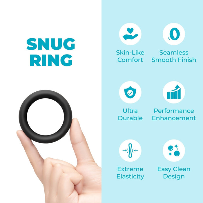 b-Vibe Snug Ring 45mm Snug Fit Silicone C-Ring Black