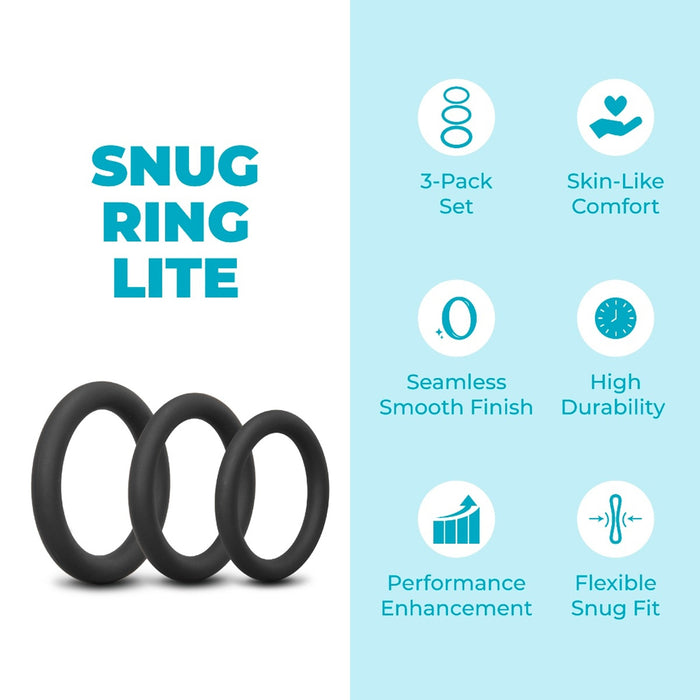 b-Vibe Snug Ring Lite 3-Pack Snug Fit Silicone C-Ring