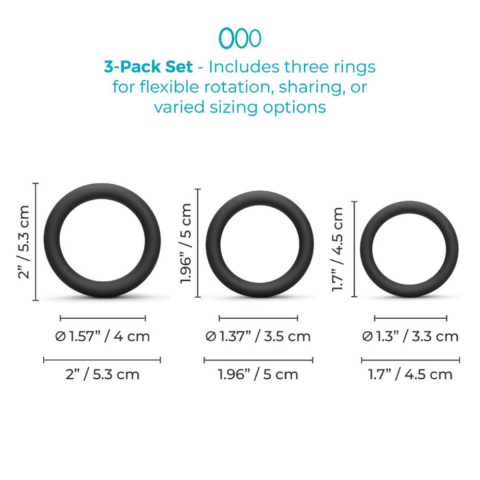 b-Vibe Snug Ring Lite 3-Pack Snug Fit Silicone C-Ring