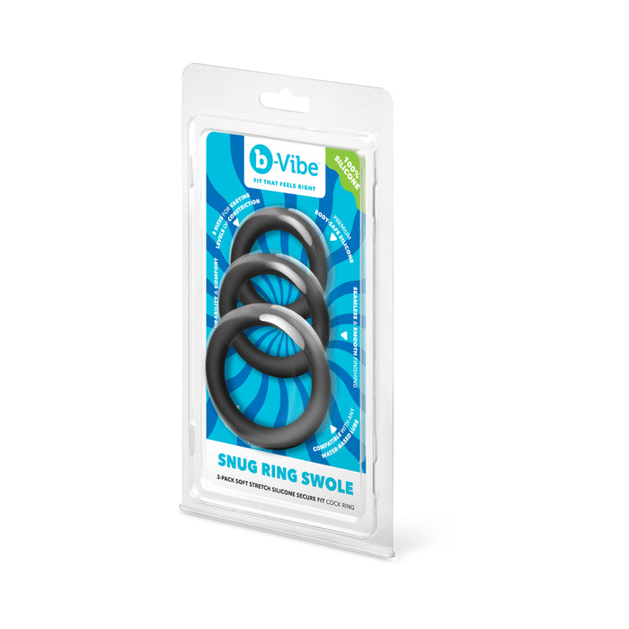 b-Vibe Snug Ring Swole 3-Pack Snug Fit Thick Silicone C-Ring