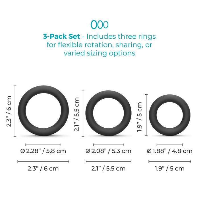 b-Vibe Snug Ring Swole 3-Pack Snug Fit Thick Silicone C-Ring