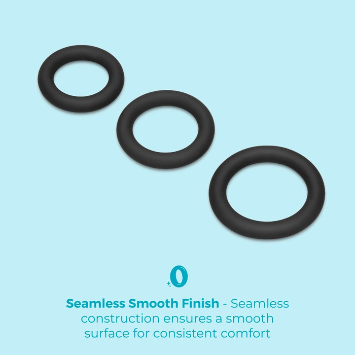 b-Vibe Snug Ring Swole 3-Pack Snug Fit Thick Silicone C-Ring