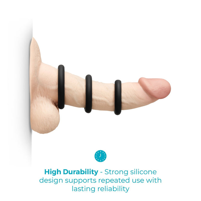 b-Vibe Snug Ring Swole 3-Pack Snug Fit Thick Silicone C-Ring