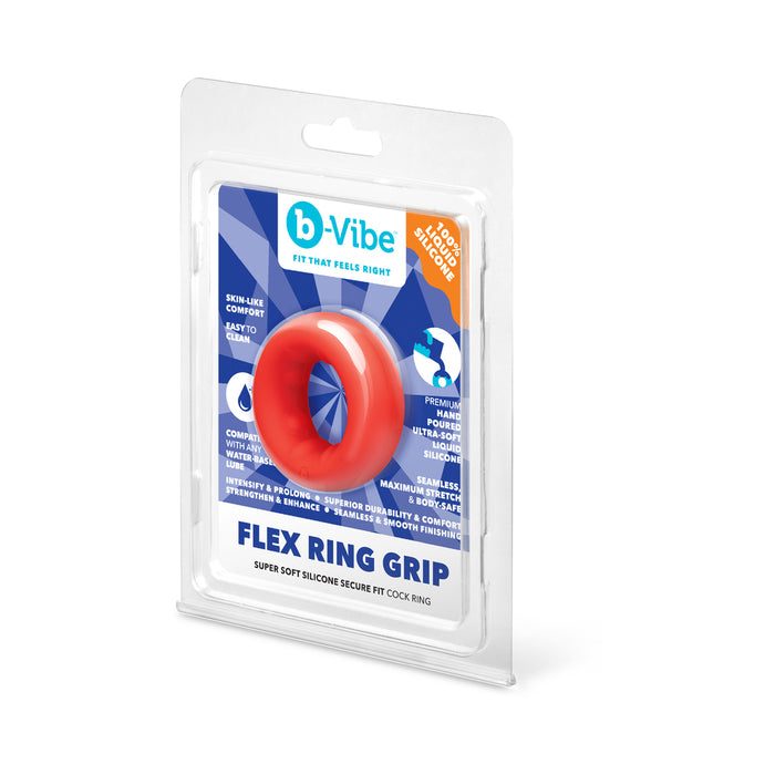 b-Vibe Flex Ring Grip Ultra Soft Silicone C-Ring Red