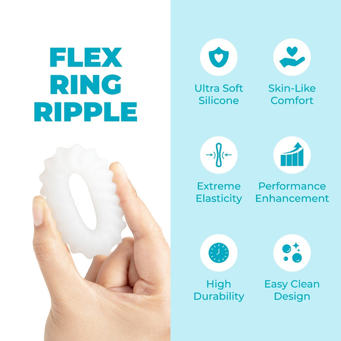 b-Vibe Flex Ring Ripple Ultra Soft Silicone C-Ring