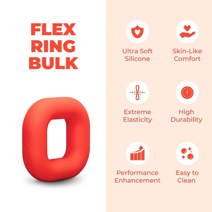 b-Vibe Flex Ring Bulk Silicone C-Ring Red