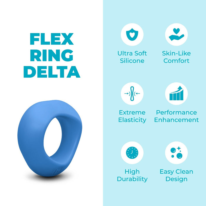 b-Vibe Flex Ring Delta Silicone C-Ring Blue