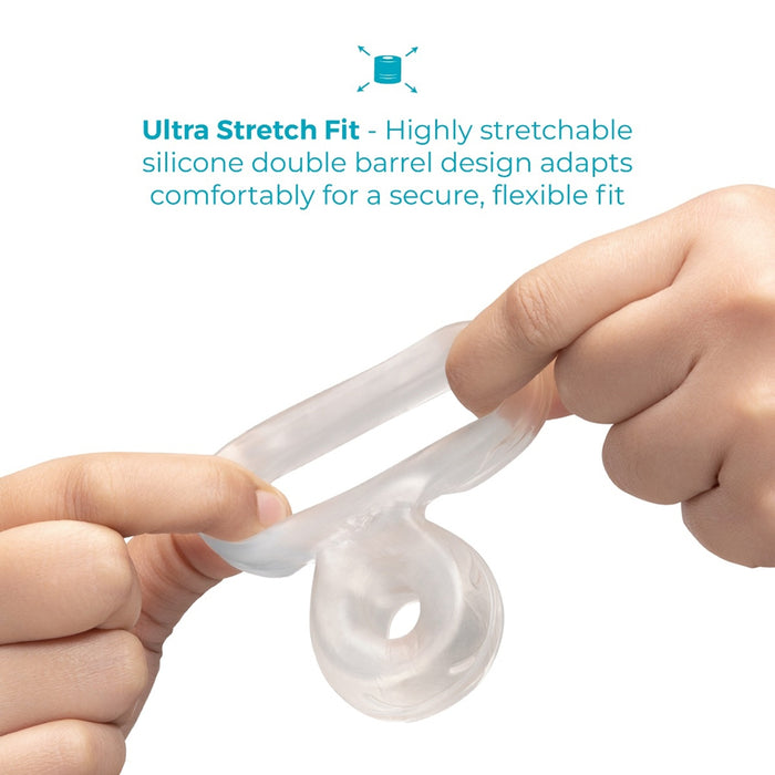 b-Vibe Strech-Tech Double Barrel Ultra Stretchy C-Ring & Ball Stretcher