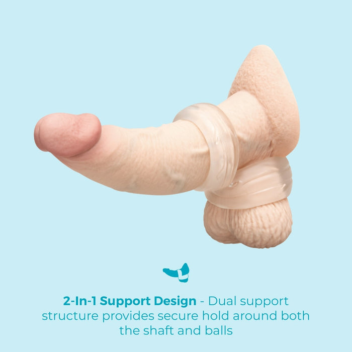 b-Vibe Strech-Tech Double Barrel Ultra Stretchy C-Ring & Ball Stretcher