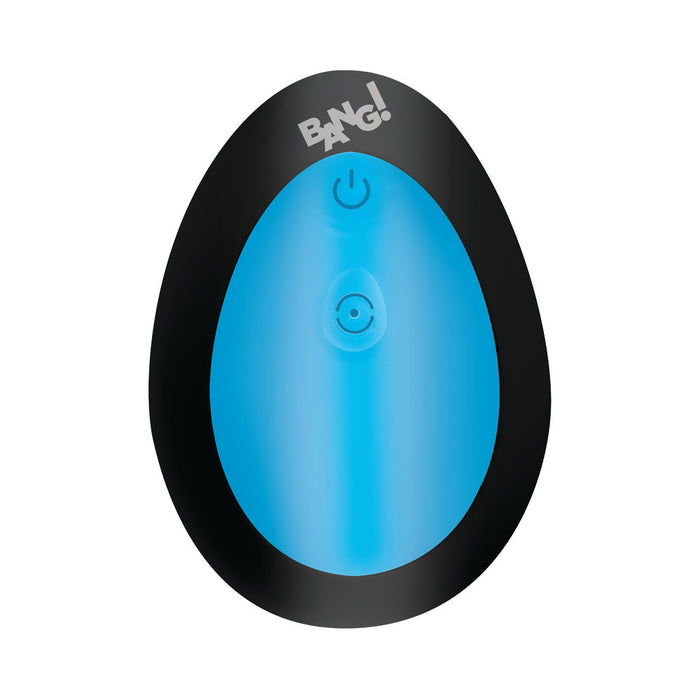 BANG! Thrusting & Vibrating Silicone Butt Plug Blue