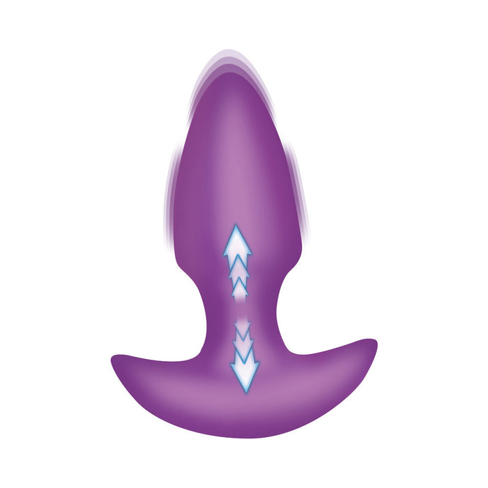BANG! Thrusting & Vibrating Silicone Butt Plug Purple