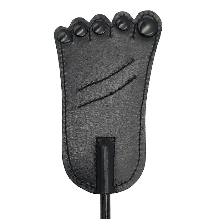 Rouge Leather Foot Riding Crop Black