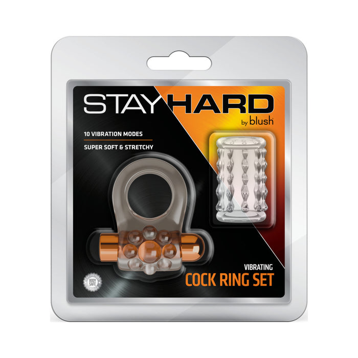 Stay Hard Vibrating Cock Ring Set with Sleeve 1
