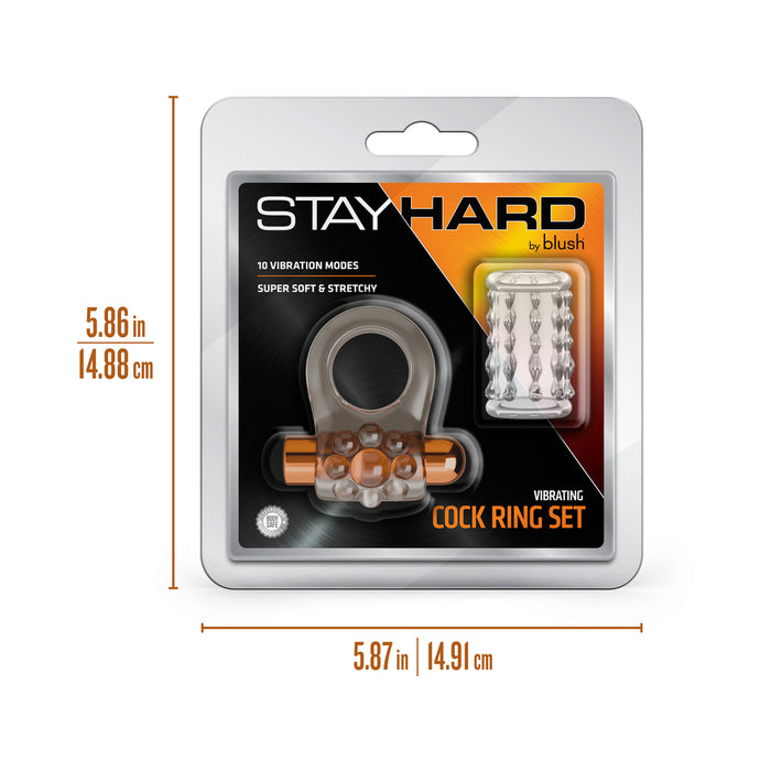 Stay Hard Vibrating Cock Ring Set with Sleeve 1
