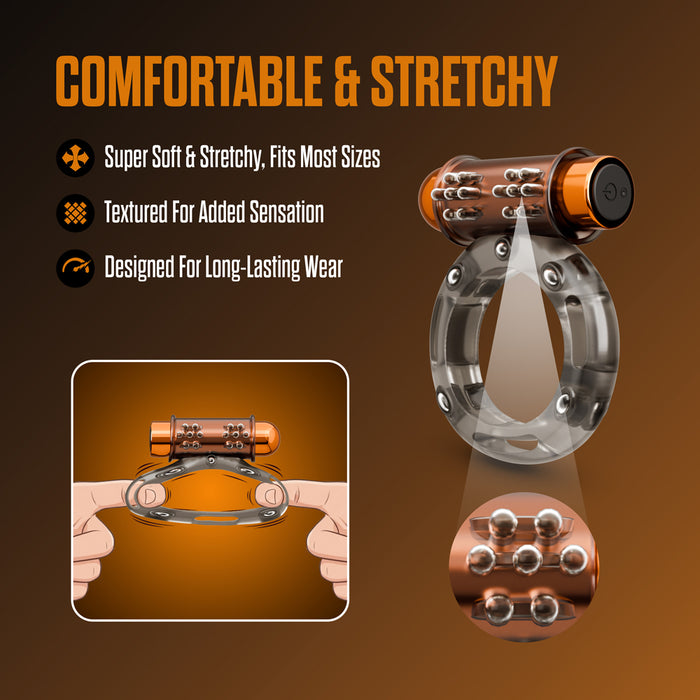 Stay Hard Vibrating Cock Ring Set with Sleeve 3