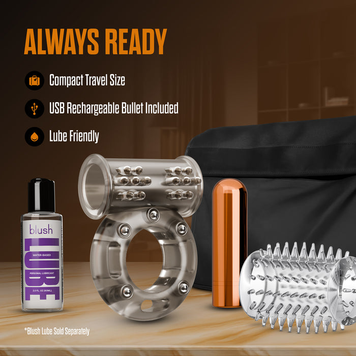 Stay Hard Vibrating Cock Ring Set with Sleeve 3