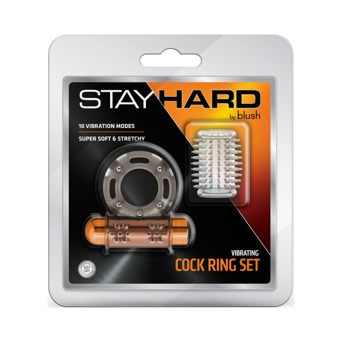 Stay Hard Vibrating Cock Ring Set with Sleeve 3