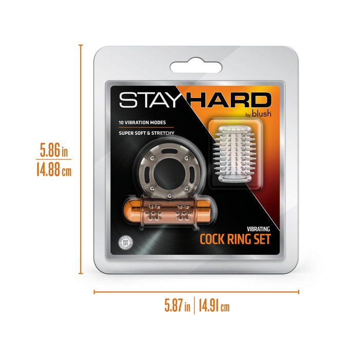 Stay Hard Vibrating Cock Ring Set with Sleeve 3