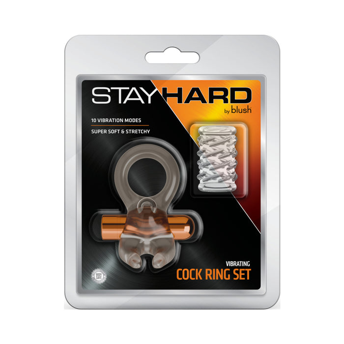 Stay Hard Vibrating Cock Ring Set with Sleeve 4