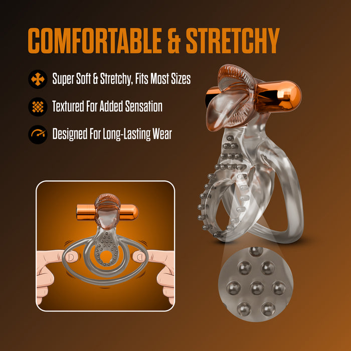 Stay Hard Vibrating Cock Ring Set with Sleeve 5