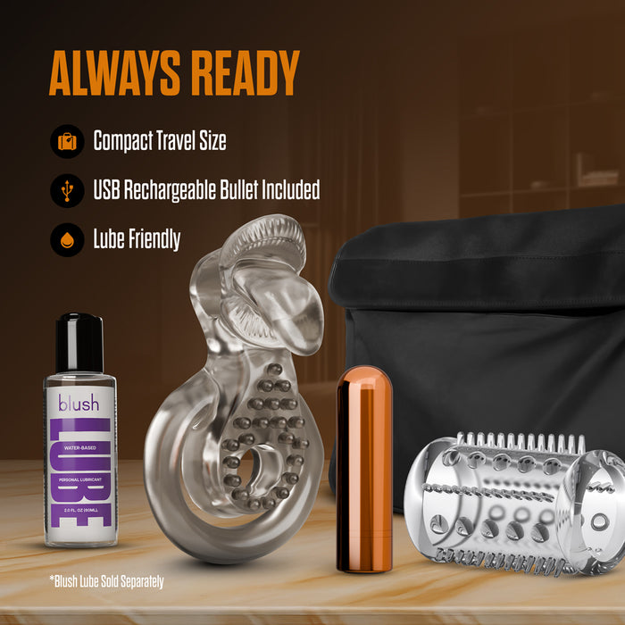 Stay Hard Vibrating Cock Ring Set with Sleeve 5