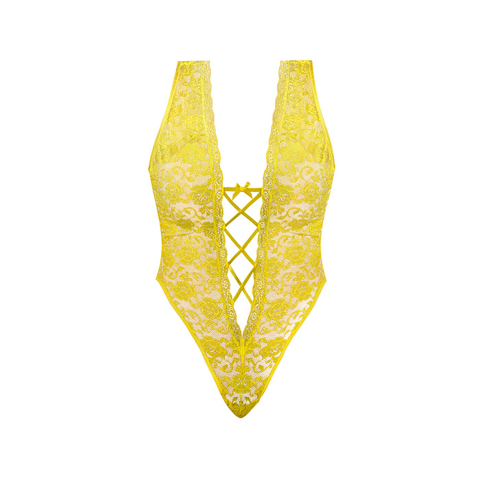 Magic Silk Daffodil Dreams Teddy with Snap Crotch Yellow Queen Size
