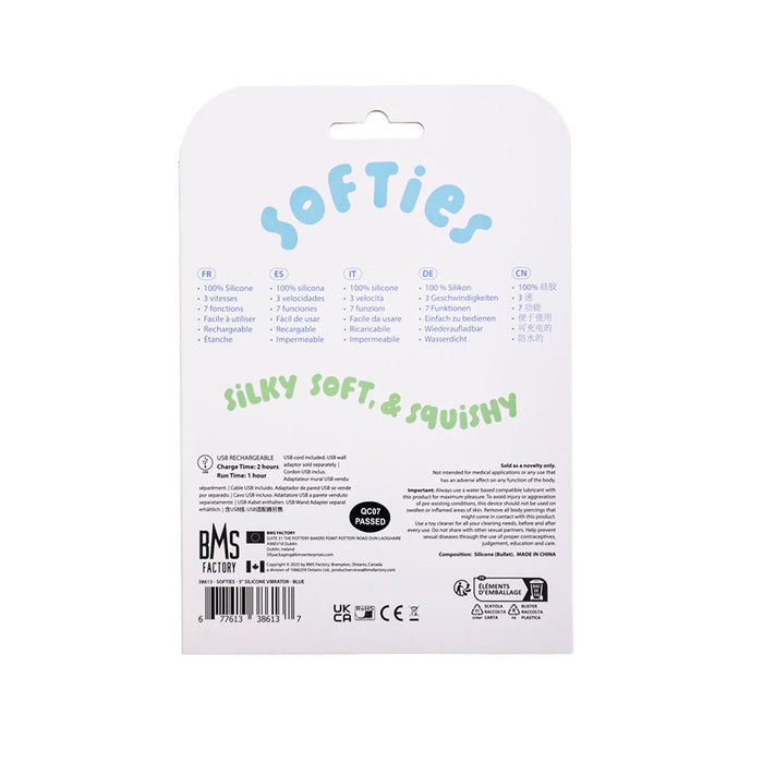 Softies Silicone Vibrator 5 in. Blue