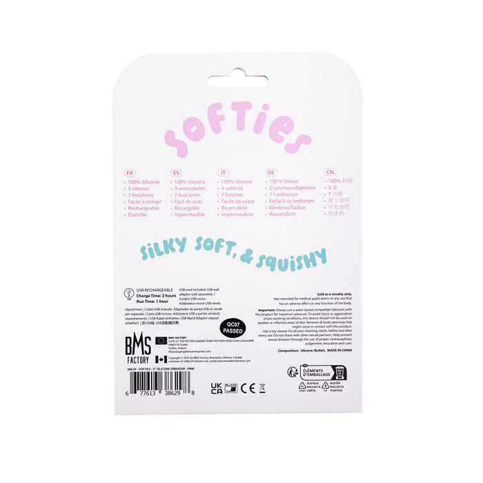 Softies Silicone Vibrator 5 in. Pink