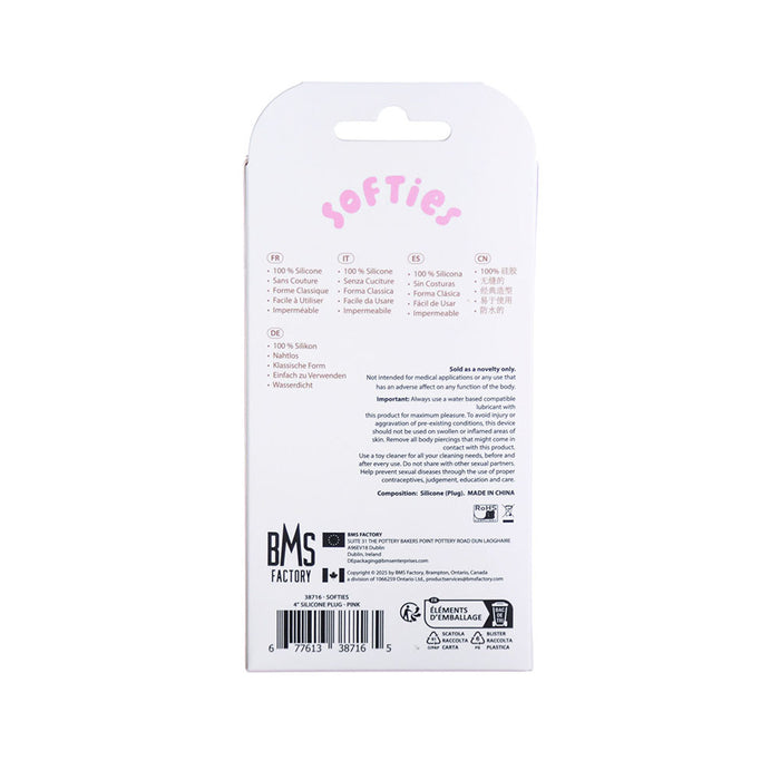 Softies Dual Layer Butt Plug 4 in. Pink