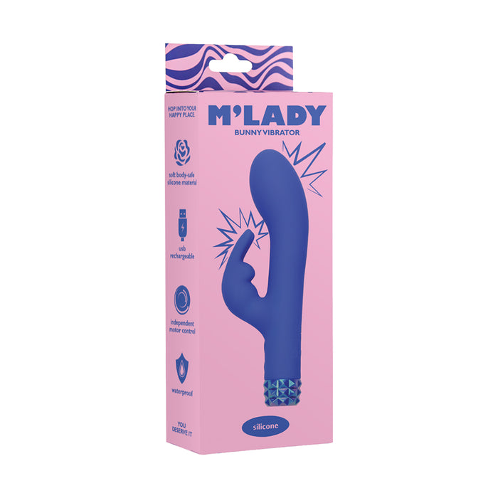 M'Lady Bunny Vibrator 6 in. Blue