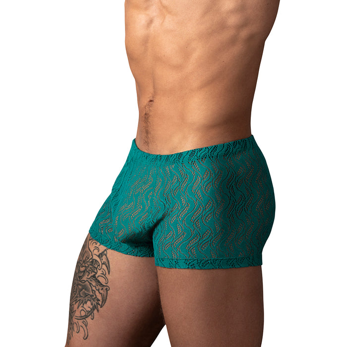 Male Power Ripple Pouch Short Teal L