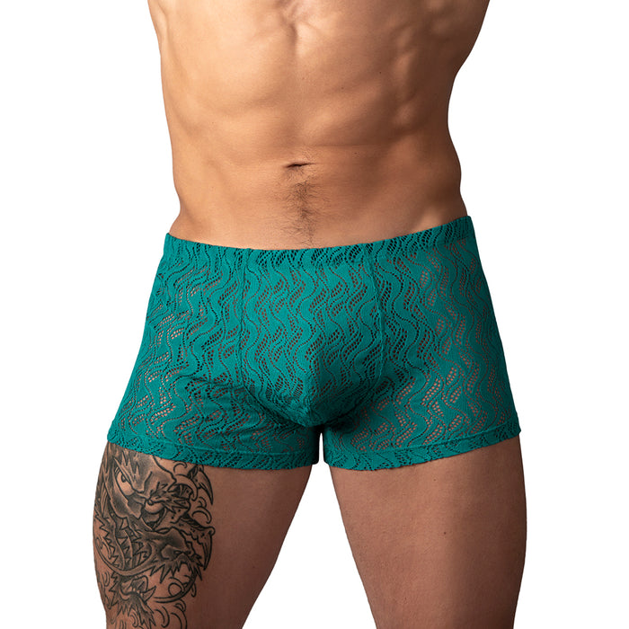 Male Power Ripple Pouch Short Teal XL