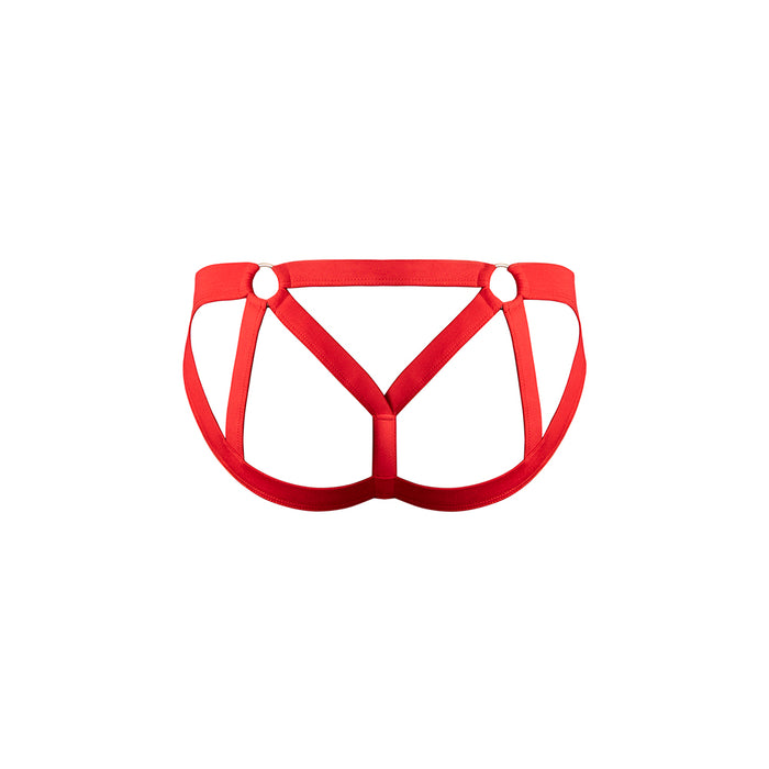 Male Power Mesh 2.0 Strappy Ring Jock Red S/M