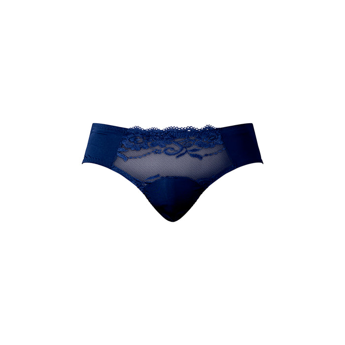 Male Power Sassy Lace Bikini Sold Pouch Navy L